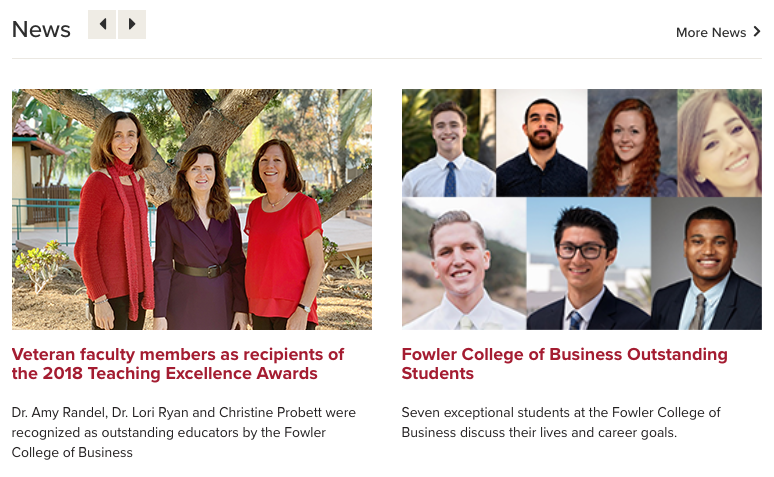 News feed from the Fowler College of Business