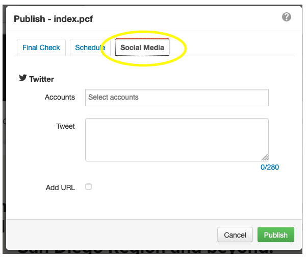 publish a page to social media